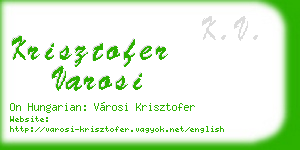 krisztofer varosi business card